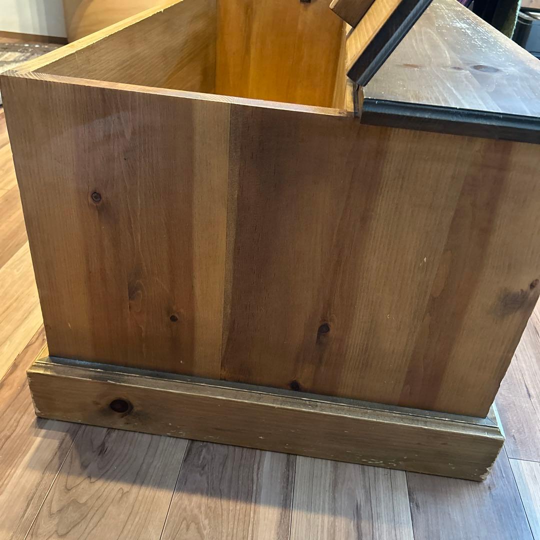 カントリー家具　ローテーブル　キャビネット　引き出し　オープン収納