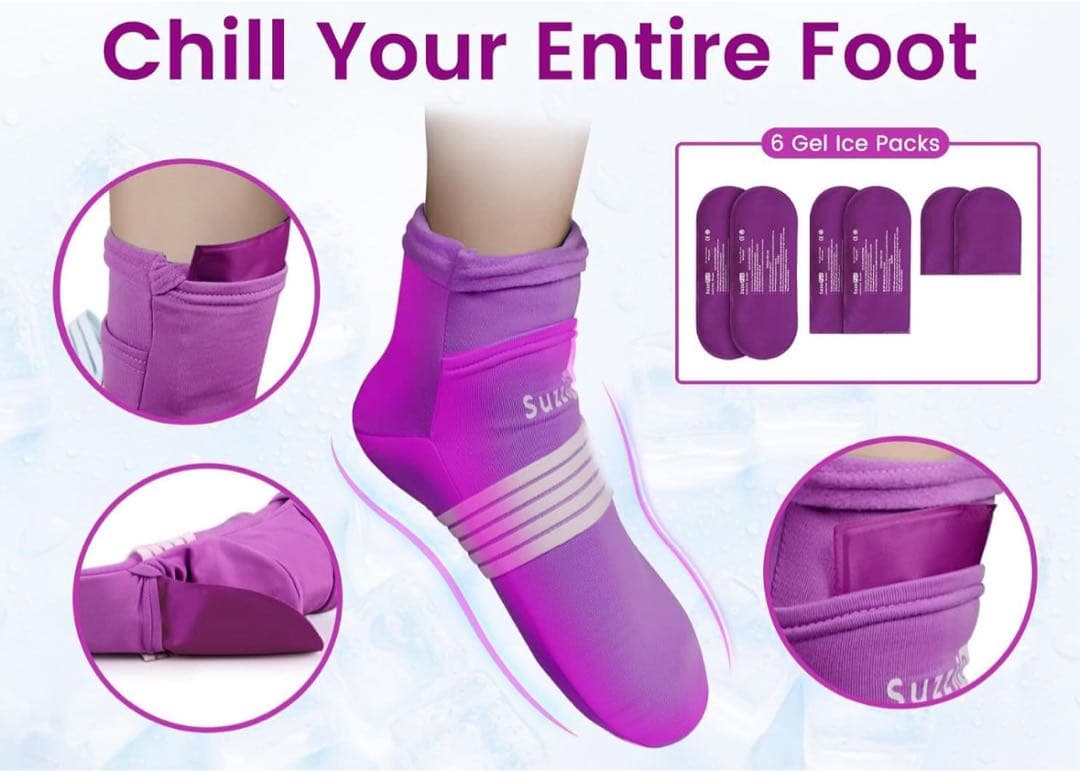 新品未使用　抗がん剤　フローズングローブ　フローズンソックス　セット　パープル