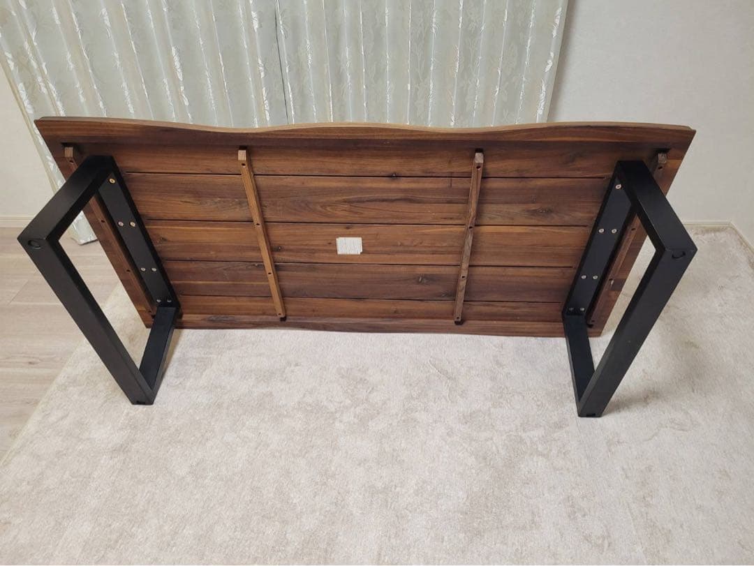 美品 ローテーブル リビングテーブル 無垢 天然木 1枚板 幅150cm