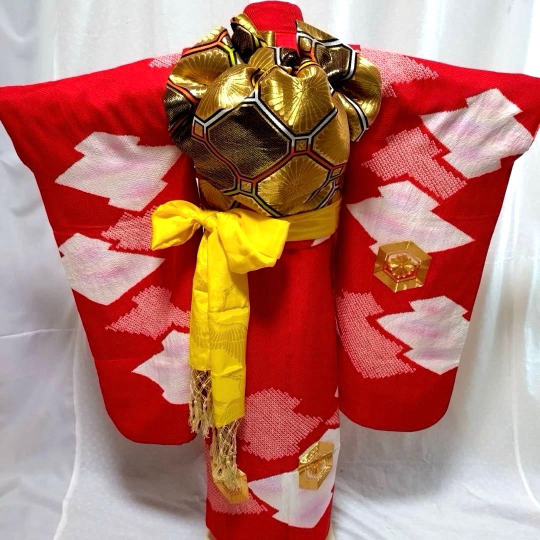 七五三　7歳　正絹着物　袋帯、長襦袢、小物セット　 18ー12