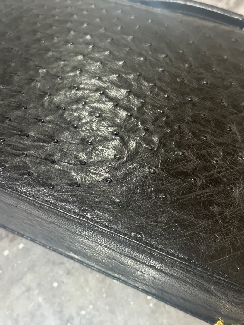 オーストリッチレザー ビジネスバッグ ブラック