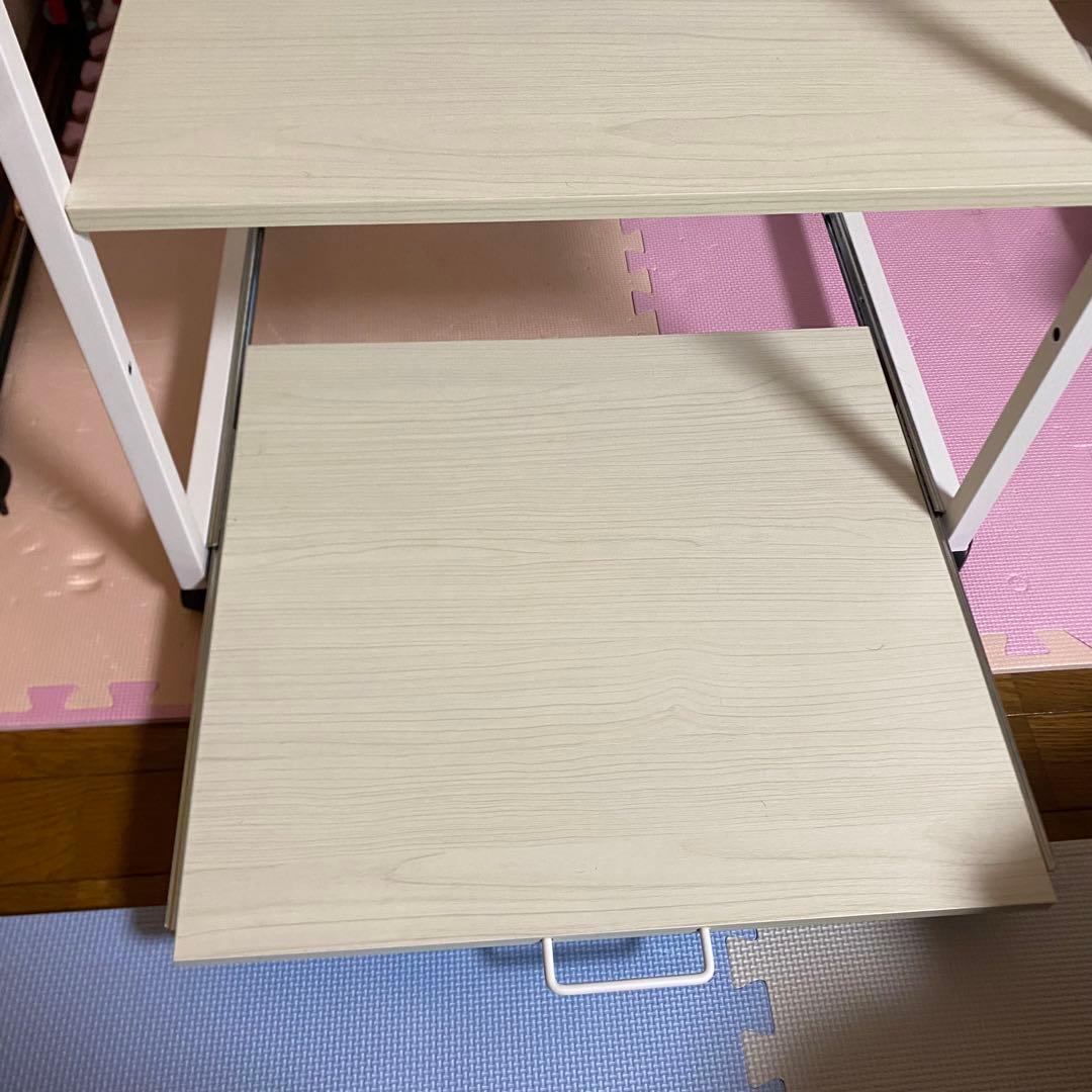 キッチンワゴン レンジ台 キャスター付き スライド式 3段 木製　家電収納ラック