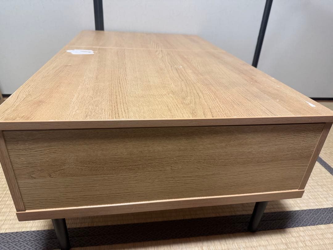 ニトリ　昇降リビングテーブル　リフティ　化粧シート剥がれあり