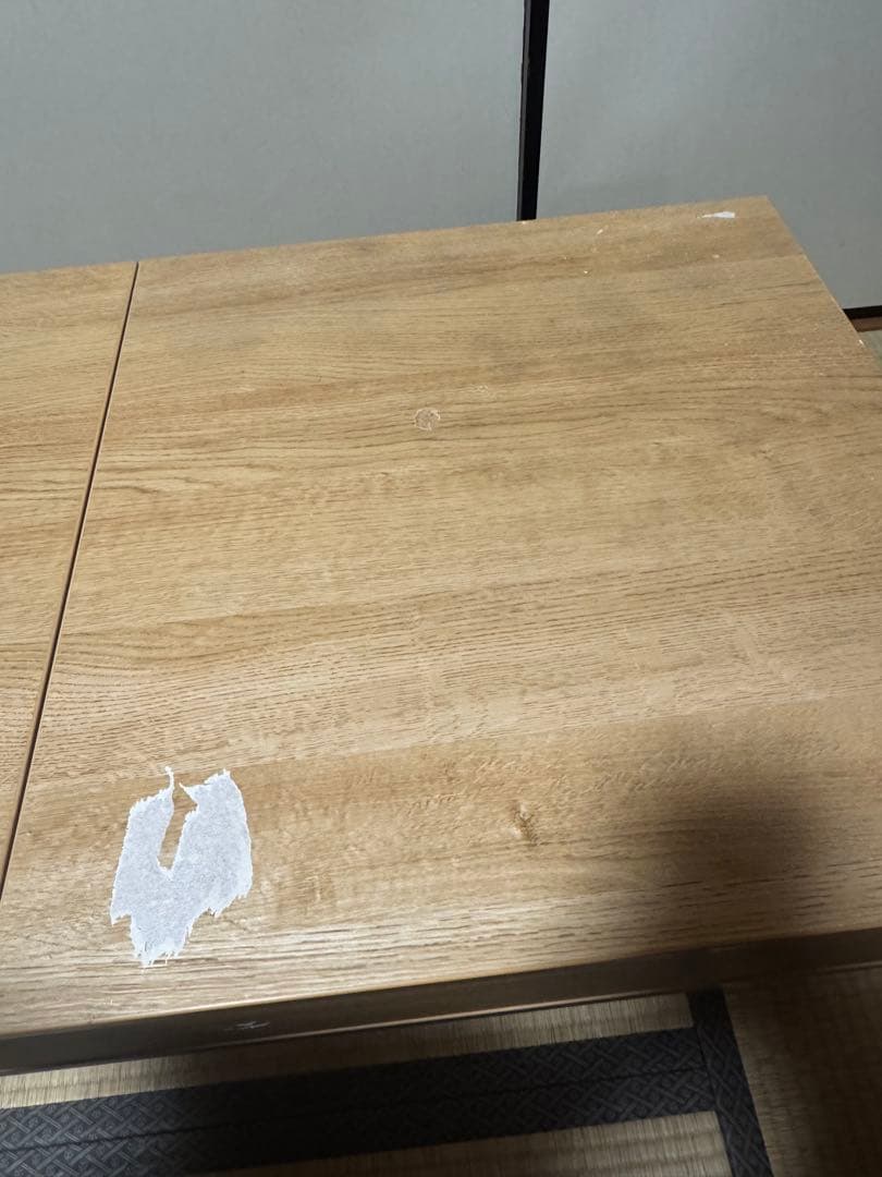 ニトリ　昇降リビングテーブル　リフティ　化粧シート剥がれあり
