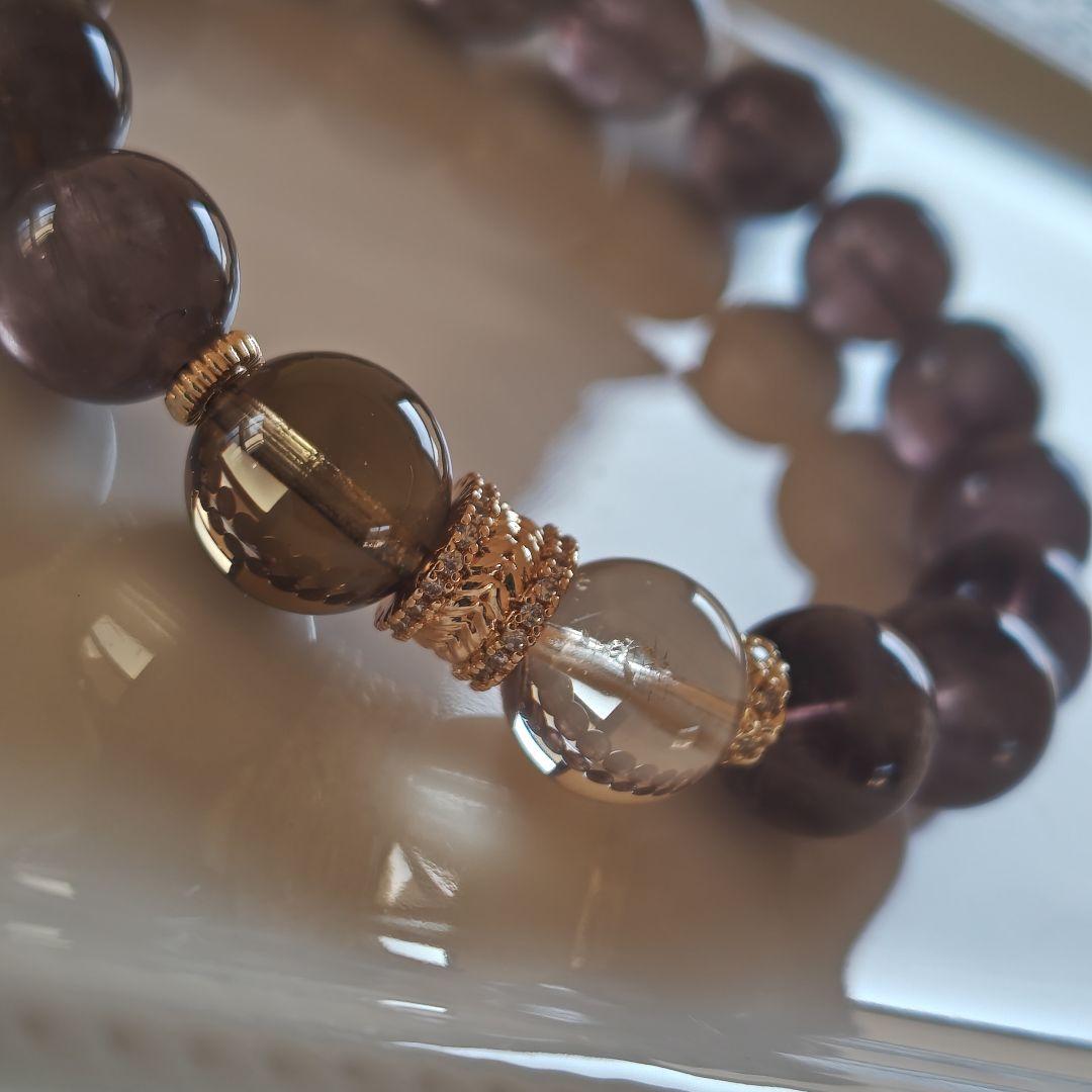 新作☆アメジスト系ゼウスクオーツと極ゴールデンスキャポライト