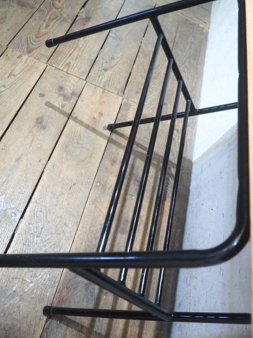 1236 ②古い木と鉄脚のテーブル　デスク　作業台　リメイク　レトロ　ビンテージ