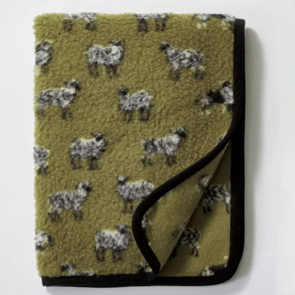 Sheep by the sea ウール ブランケット カーキ 羊