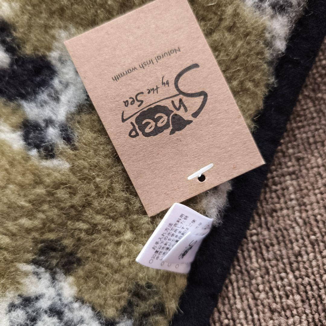 Sheep by the sea ウール ブランケット カーキ 羊