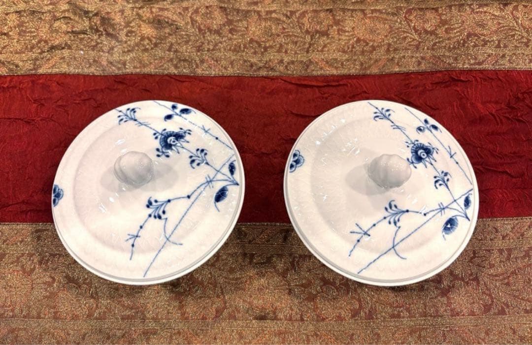 新品　  ブルーパルメッテ蓋付きボウル 2客セット