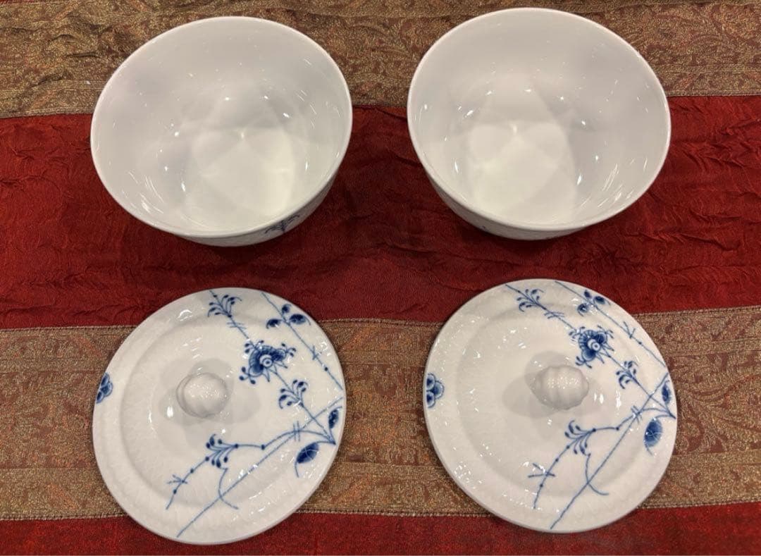 新品　  ブルーパルメッテ蓋付きボウル 2客セット