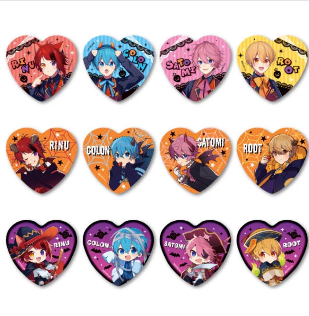 すとぷり 2022 ハロウィン グッズ ハート缶バッジ 等身 デフォ 莉犬