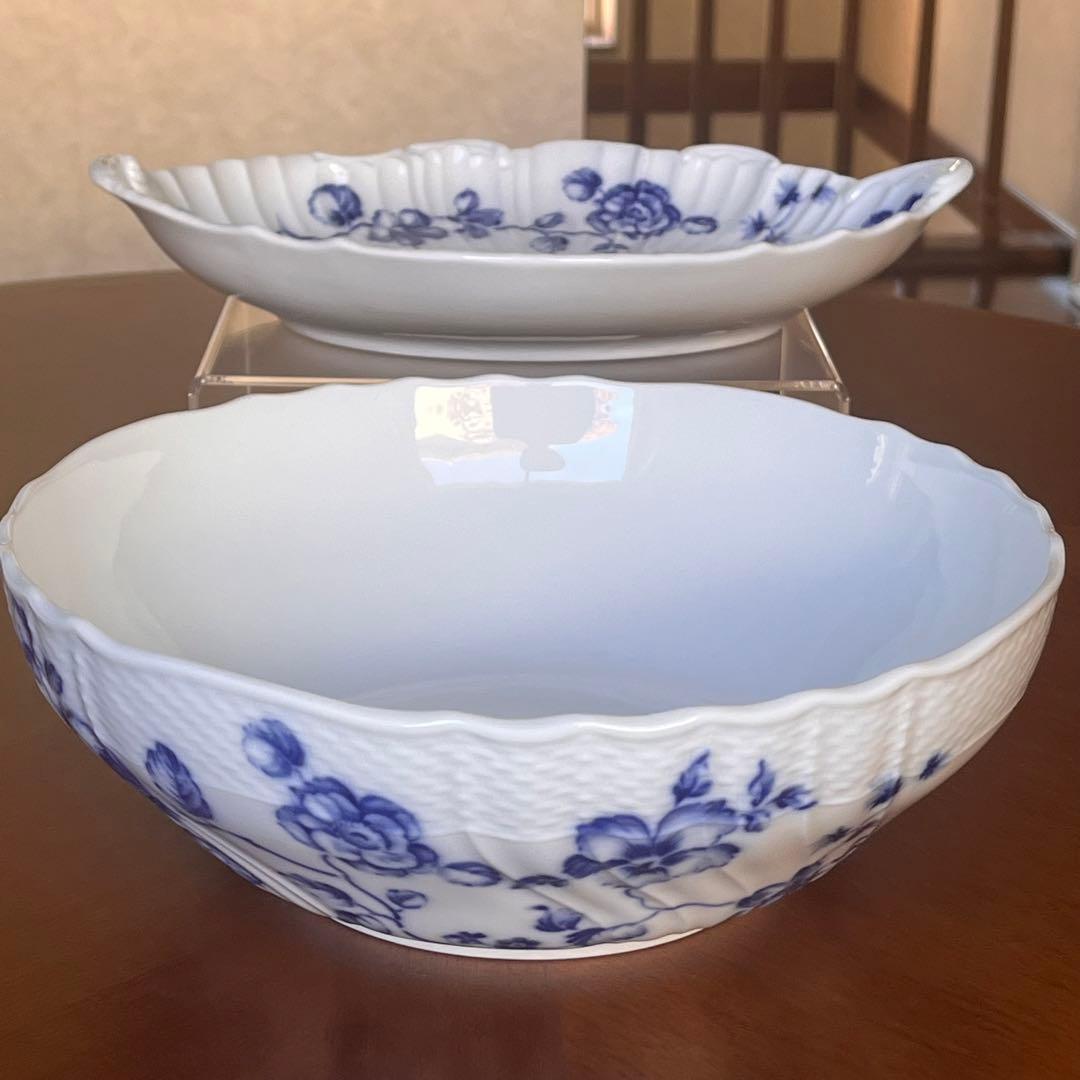 【美品】リチャードジノリ★ローズブルー★ラージボウルとシェルディッシュ