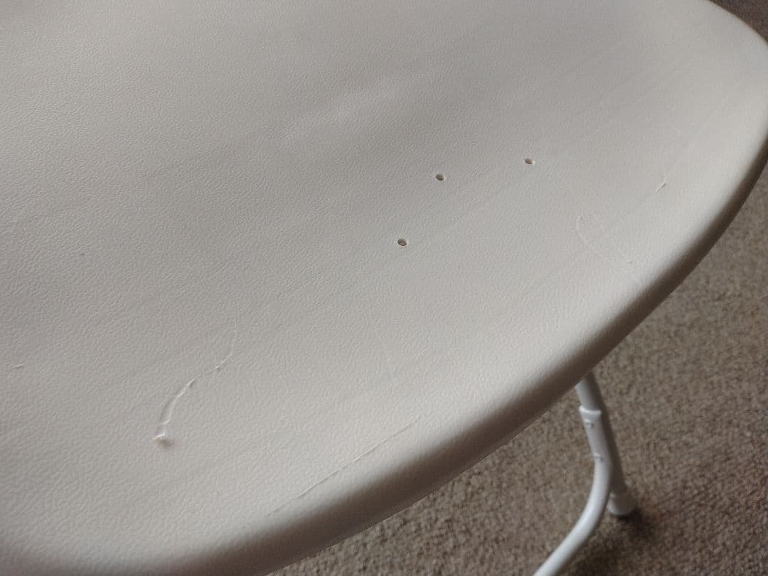 【良品】MUJI無印 スチールパイプテーブルと折りたたみチェア/机デスク椅子/白