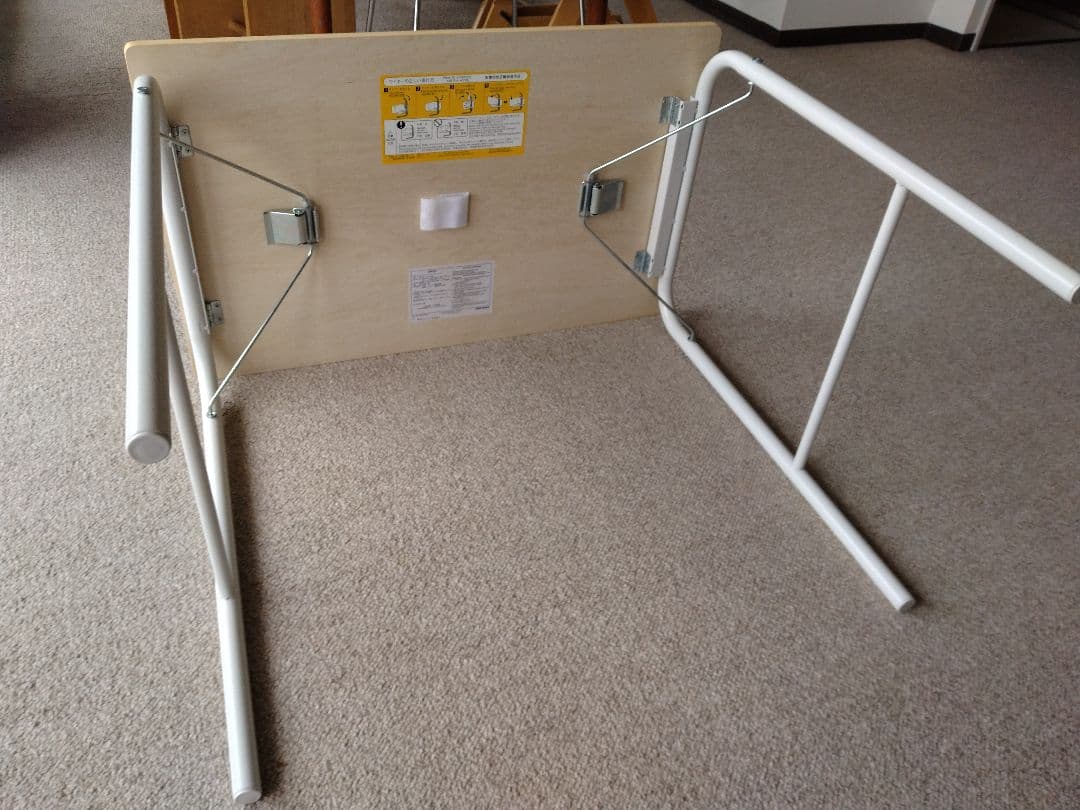 【良品】MUJI無印 スチールパイプテーブルと折りたたみチェア/机デスク椅子/白