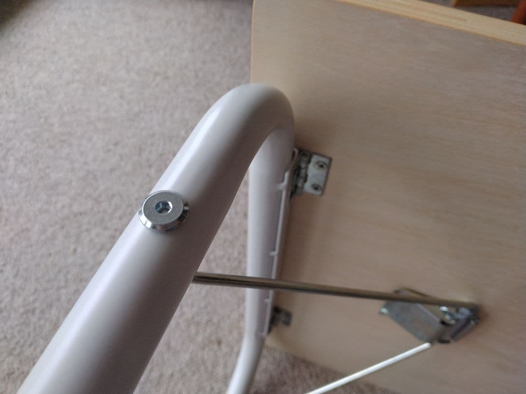 【良品】MUJI無印 スチールパイプテーブルと折りたたみチェア/机デスク椅子/白