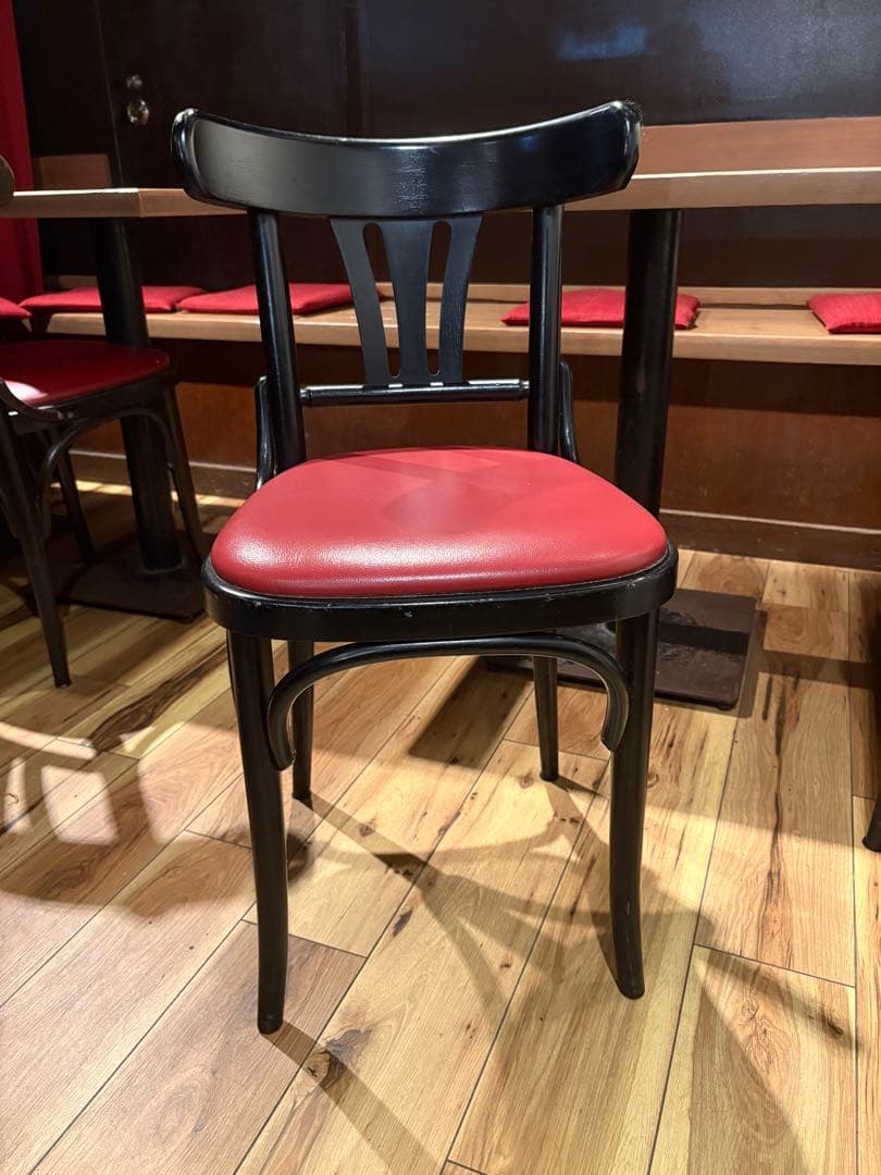 居酒屋向きチェア6脚セット、クラシックスタイル ダイニングチェア 黒赤