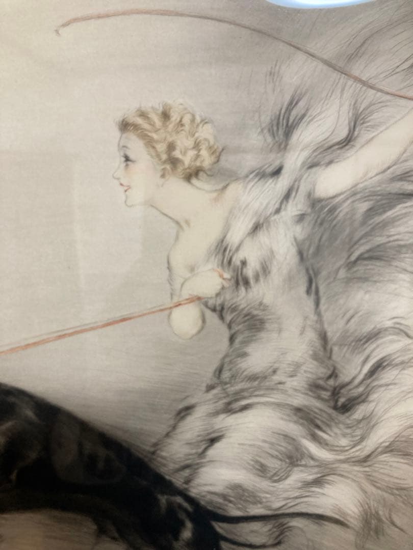 真作保証】ルイ・イカール「スピード」エッチング 直筆サイン 版画