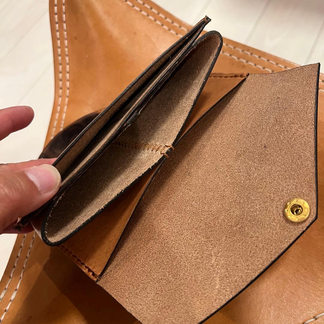［新品未使用］本革 長財布 オイル仕上げヌメ革 手縫