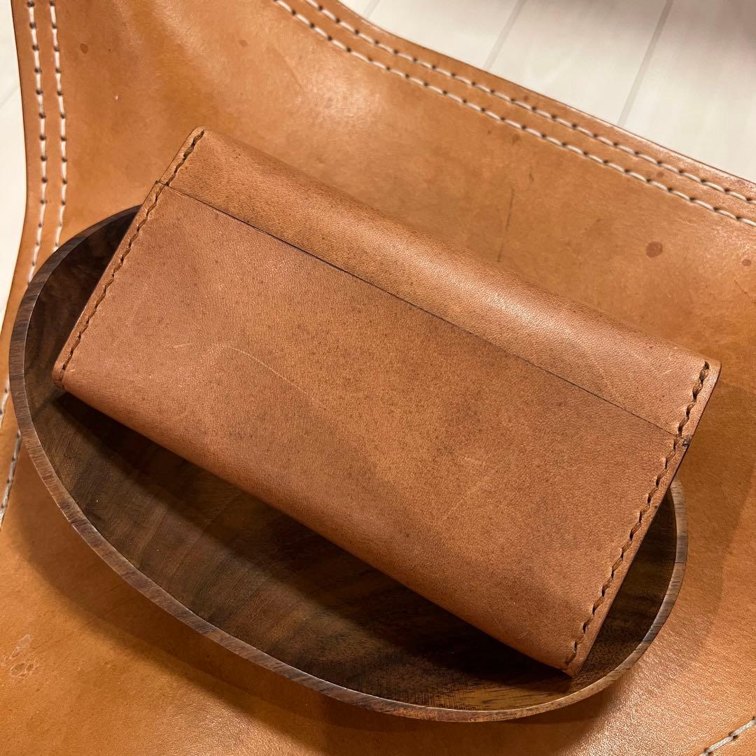［新品未使用］本革 長財布 オイル仕上げヌメ革 手縫