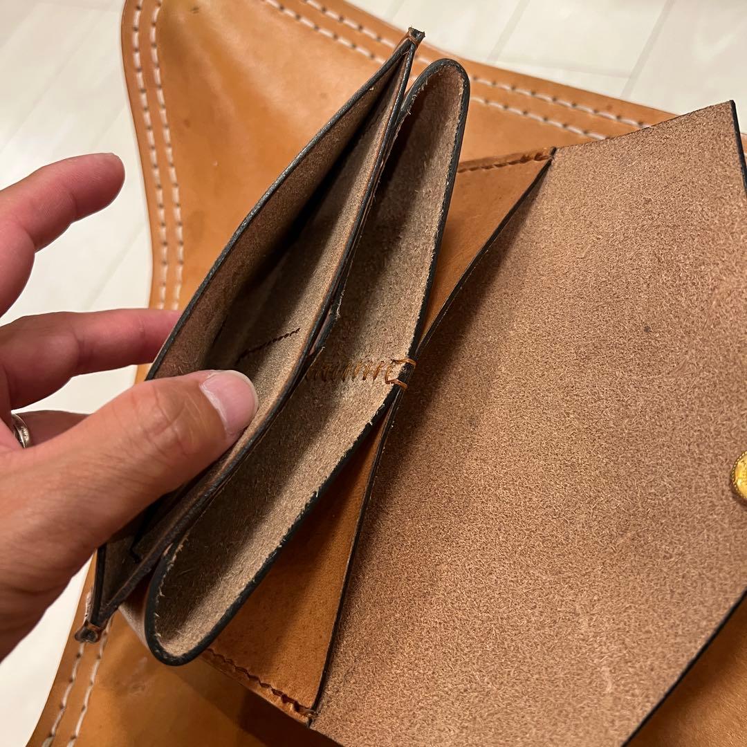 ［新品未使用］本革 長財布 オイル仕上げヌメ革 手縫