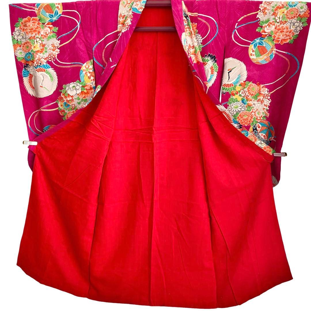 アンティーク女の子 鶴 子供着物 七五三 アンティーク着物 NO40