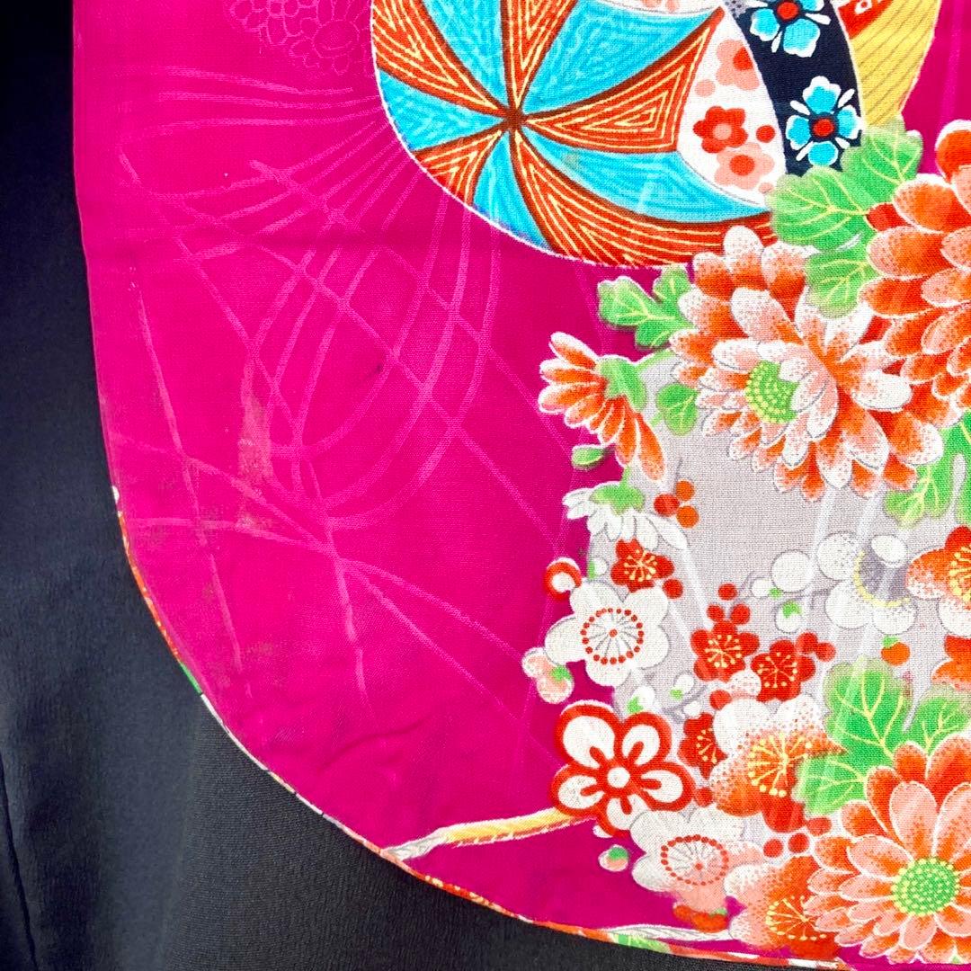 アンティーク女の子 鶴 子供着物 七五三 アンティーク着物 NO40