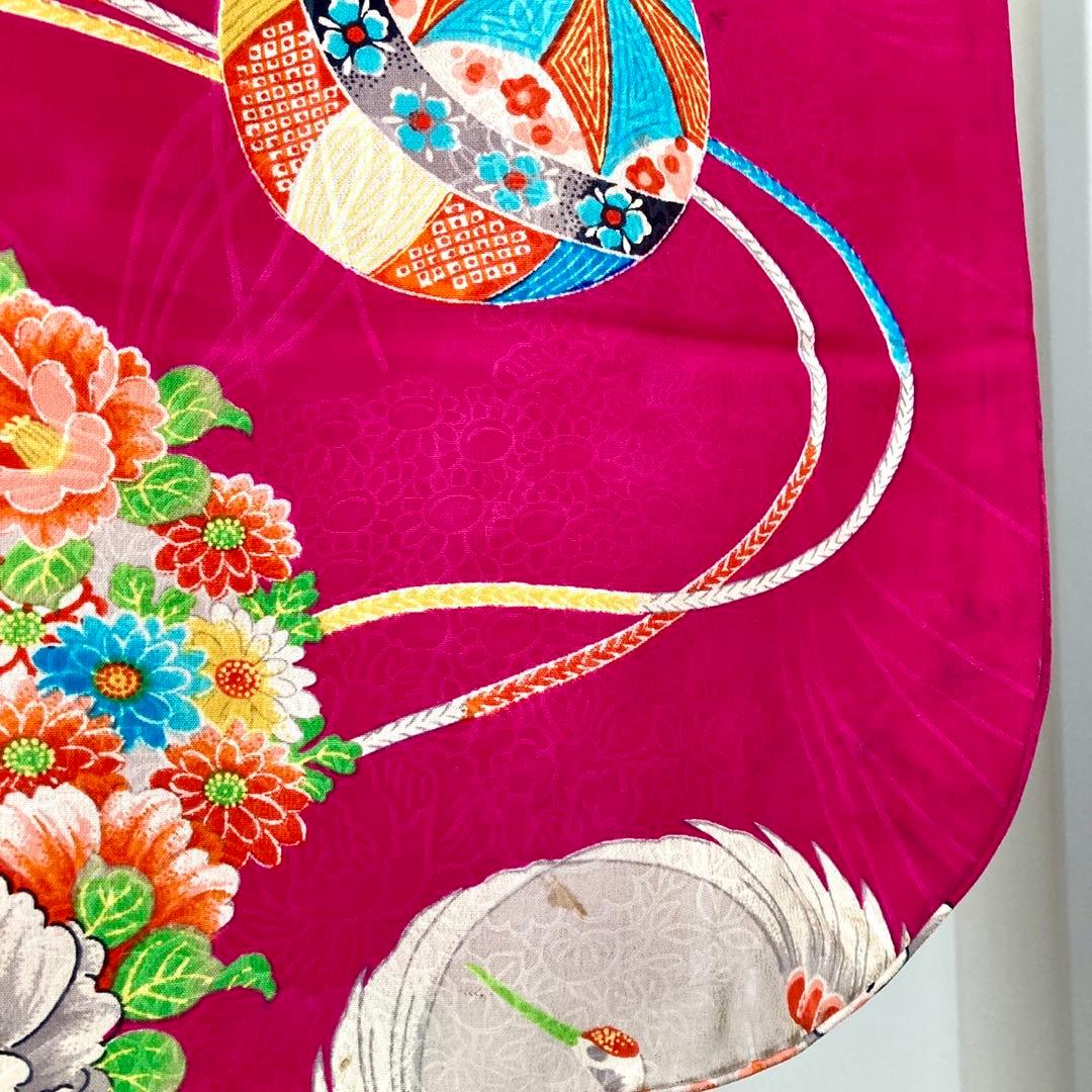 アンティーク女の子 鶴 子供着物 七五三 アンティーク着物 NO40