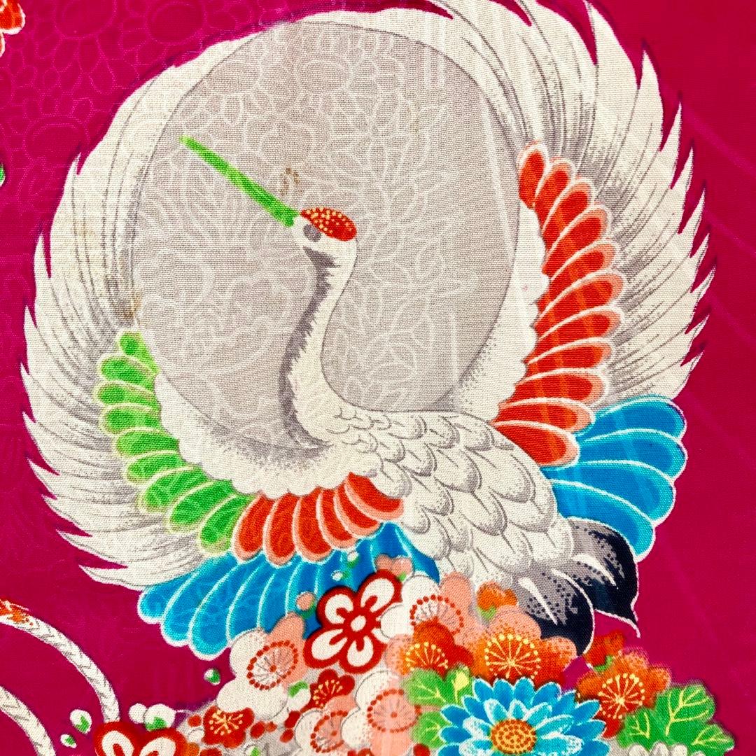 アンティーク女の子 鶴 子供着物 七五三 アンティーク着物 NO40