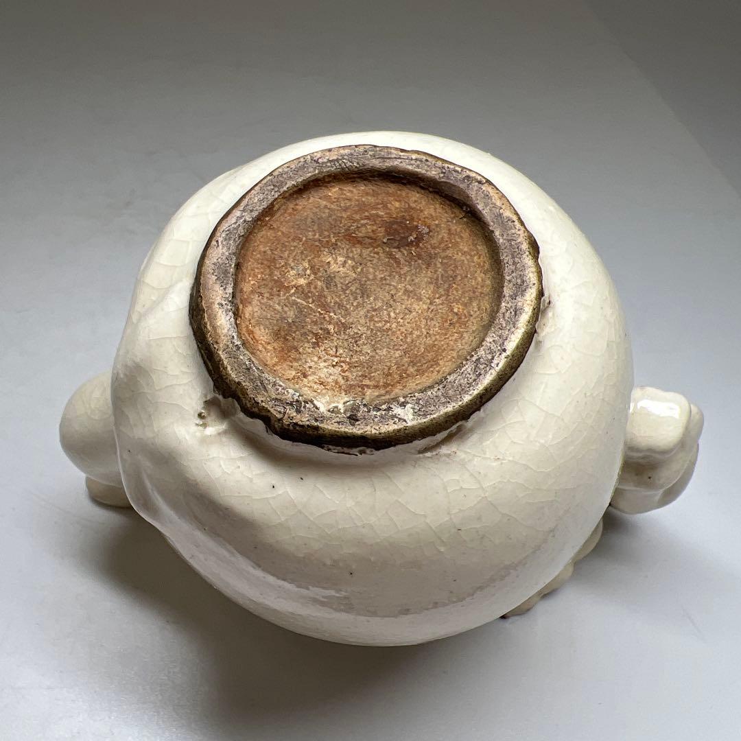 朝鮮美術 李朝桃形水注 鑑定箱付 幅約12㎝ 東Y7-0609⭐︎2Fトコチ