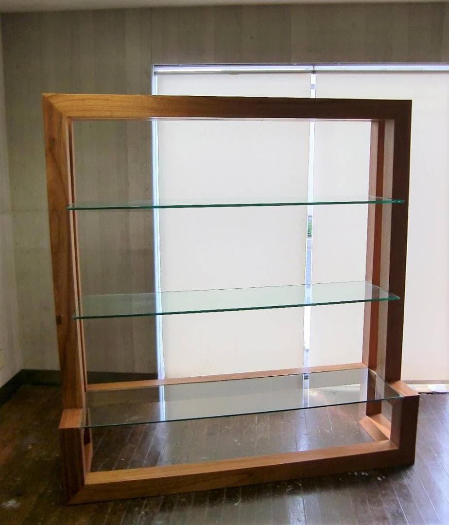 ■交渉可能■　RETRO 男前　/ ミンディ ハイ・シェルフ 　ワイド硝子棚