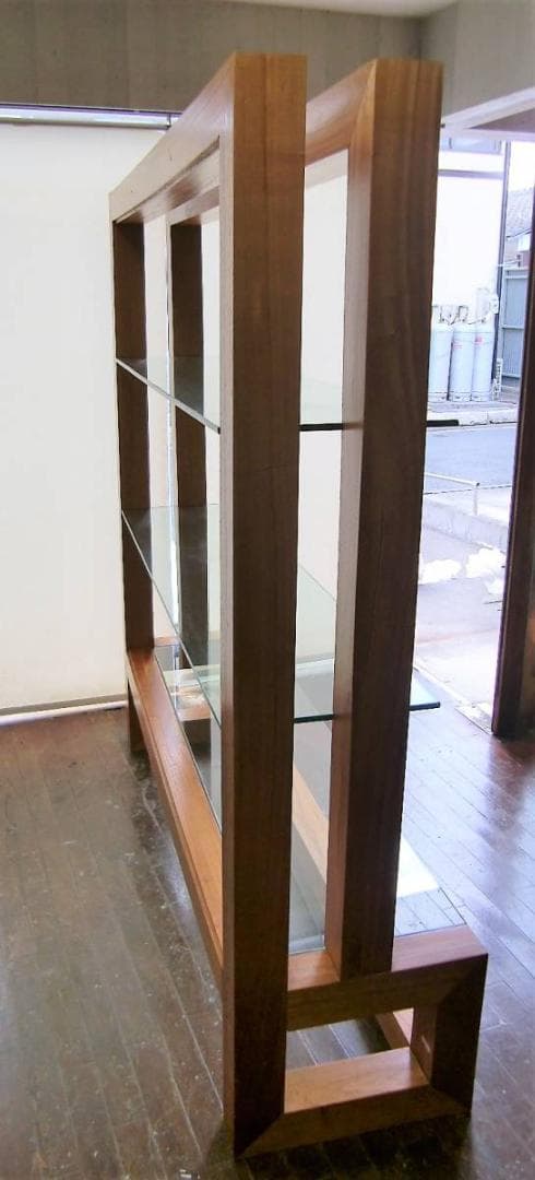 ■交渉可能■　RETRO 男前　/ ミンディ ハイ・シェルフ 　ワイド硝子棚