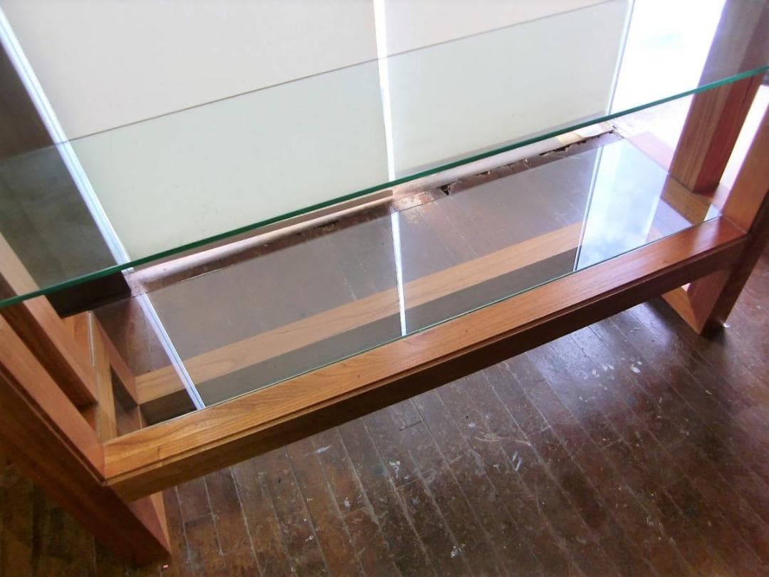 ■交渉可能■　RETRO 男前　/ ミンディ ハイ・シェルフ 　ワイド硝子棚