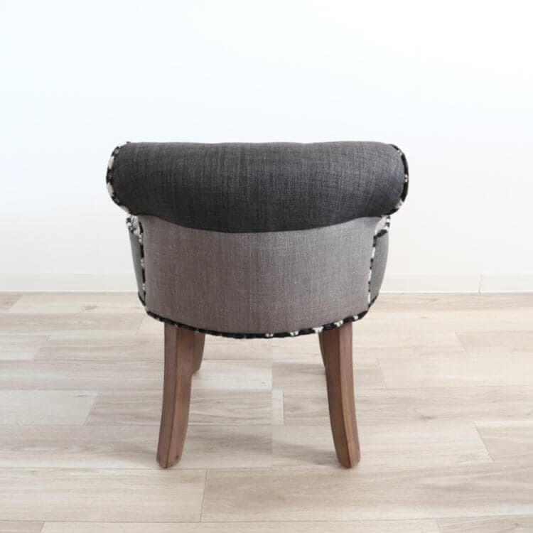 ★パッチワークデザインチェアー ダークグレー 椅子 イス スツール パッチワーク