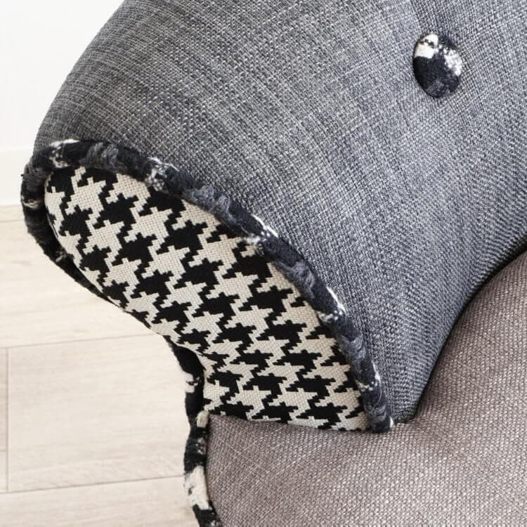 ★パッチワークデザインチェアー ダークグレー 椅子 イス スツール パッチワーク