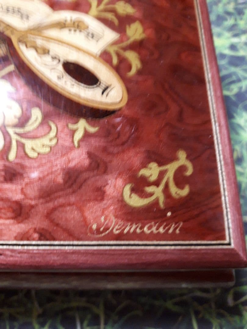 イタリア製 オルゴール REUGE 宝石箱 スイス リュージュ 木製