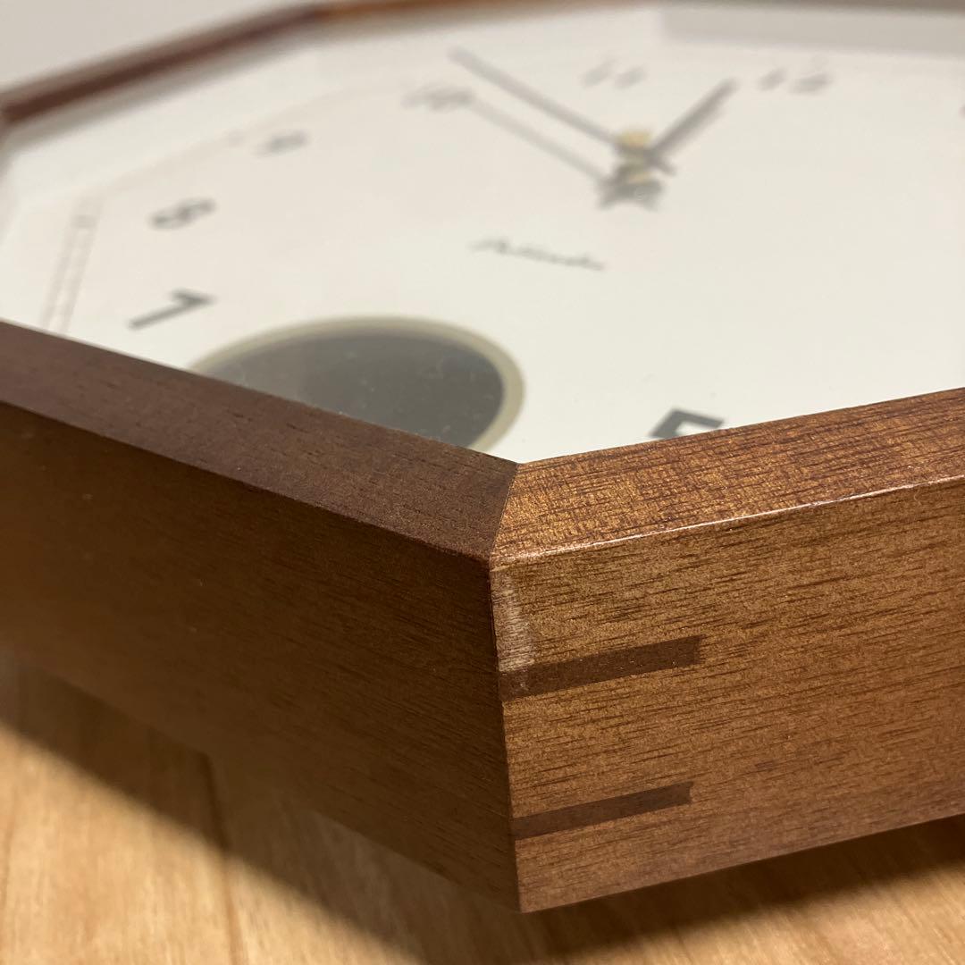 インターフォルム　八角形　振り子時計　ブラウン