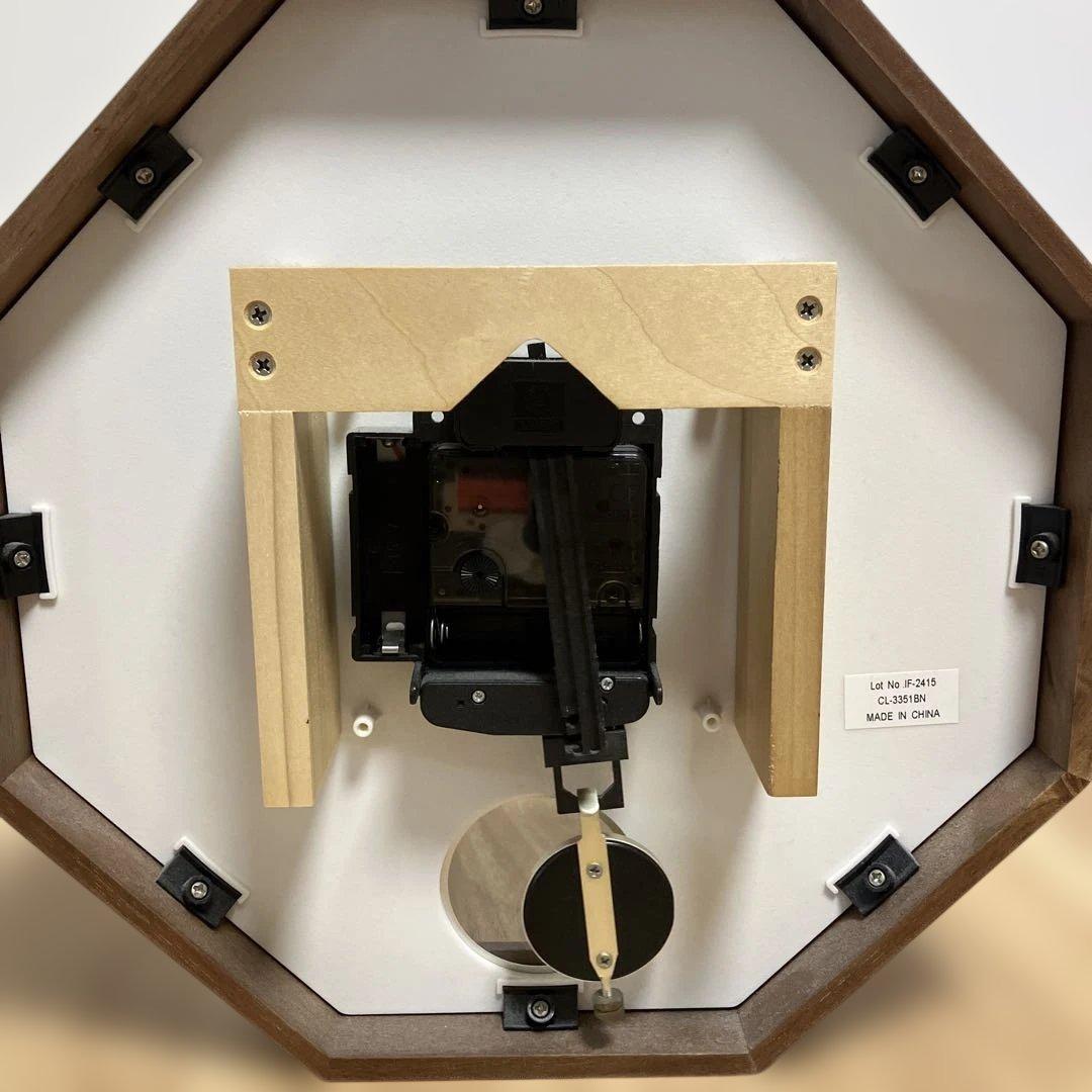 インターフォルム　八角形　振り子時計　ブラウン