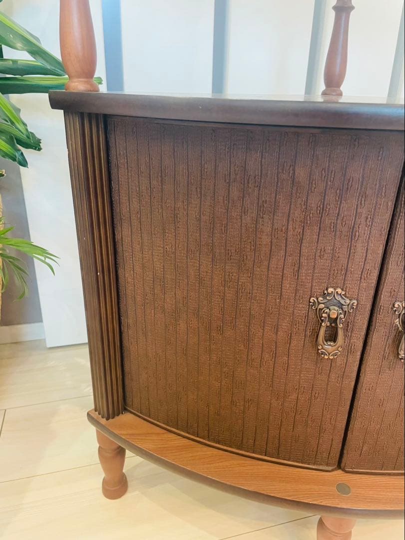 【アンティーク】木製 コーナーラック 飾り棚 収納棚 昭和レトロ 古家具 古道具