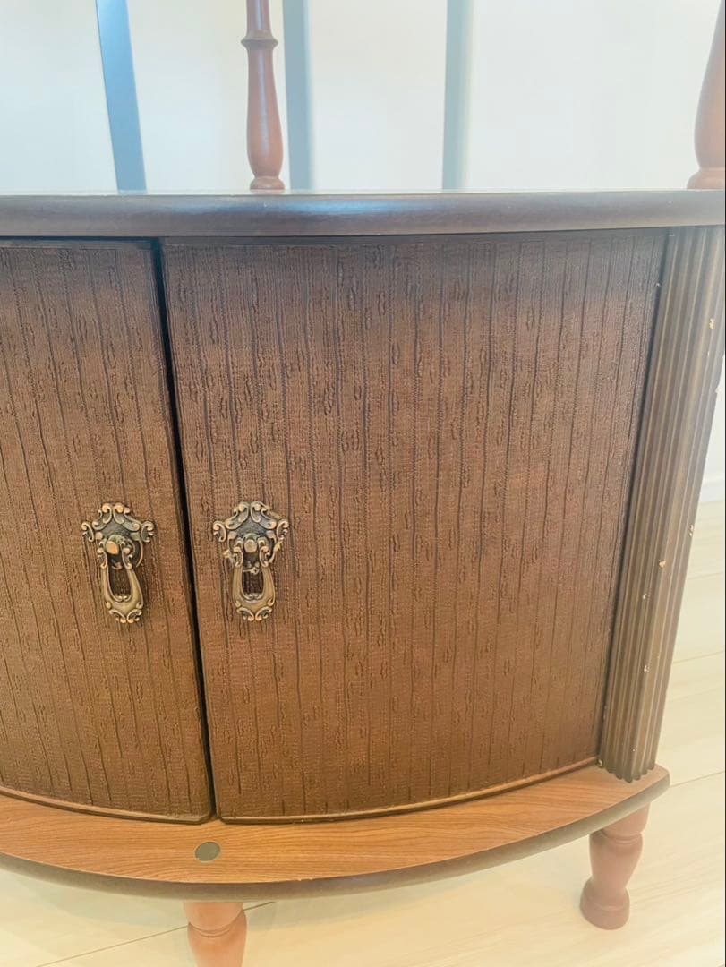 【アンティーク】木製 コーナーラック 飾り棚 収納棚 昭和レトロ 古家具 古道具