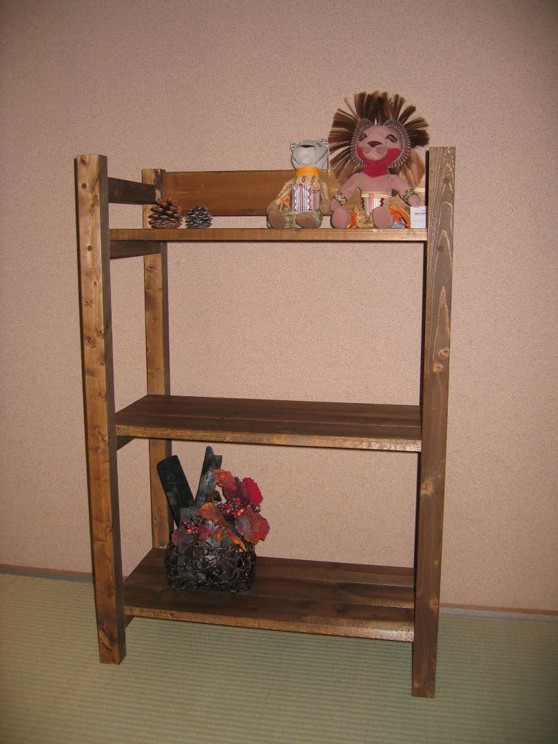 【アンティーク＆サイズ変更可】３段飾り棚 シェルフ《ウォールナット》