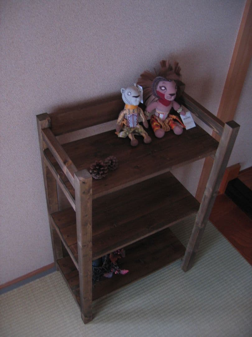 【アンティーク＆サイズ変更可】３段飾り棚 シェルフ《ウォールナット》