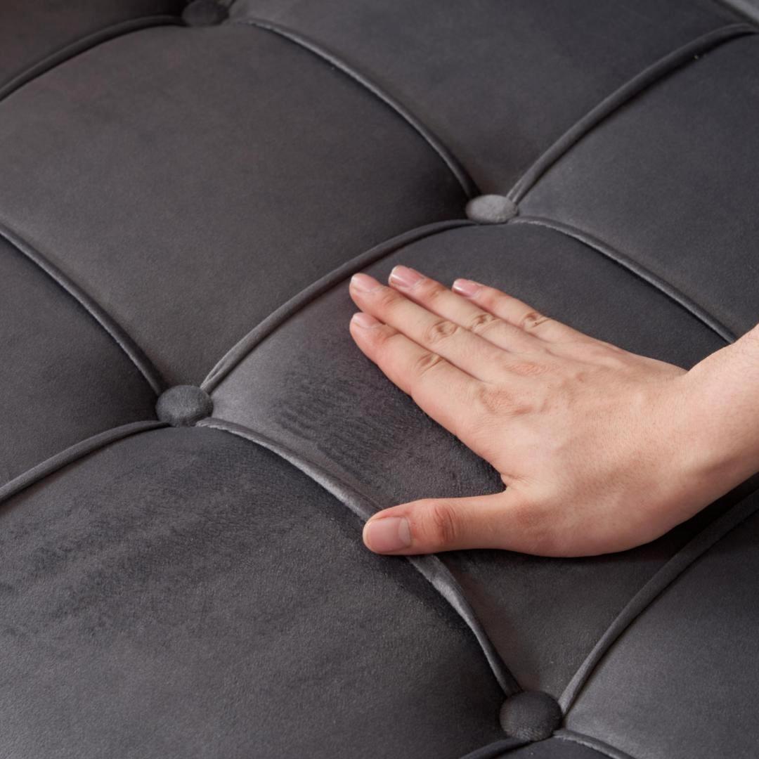 ソファー 2人掛け収納付きクッション4個付き 金属脚付きカウチソファ多機能ソファ