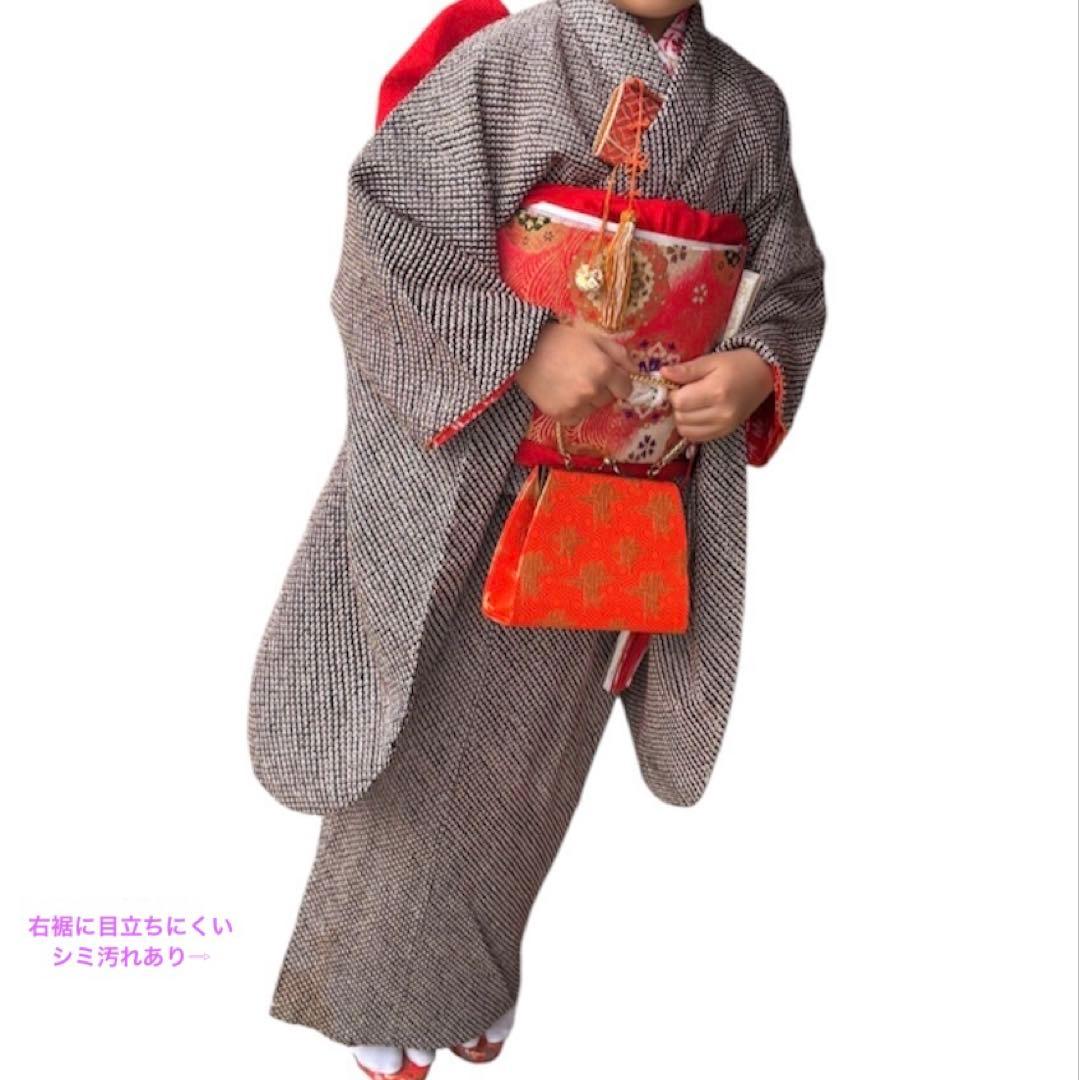 g*m様 七五三　正絹　総絞り　黒　グレー　7歳　フルセット　作り帯　オシャレ
