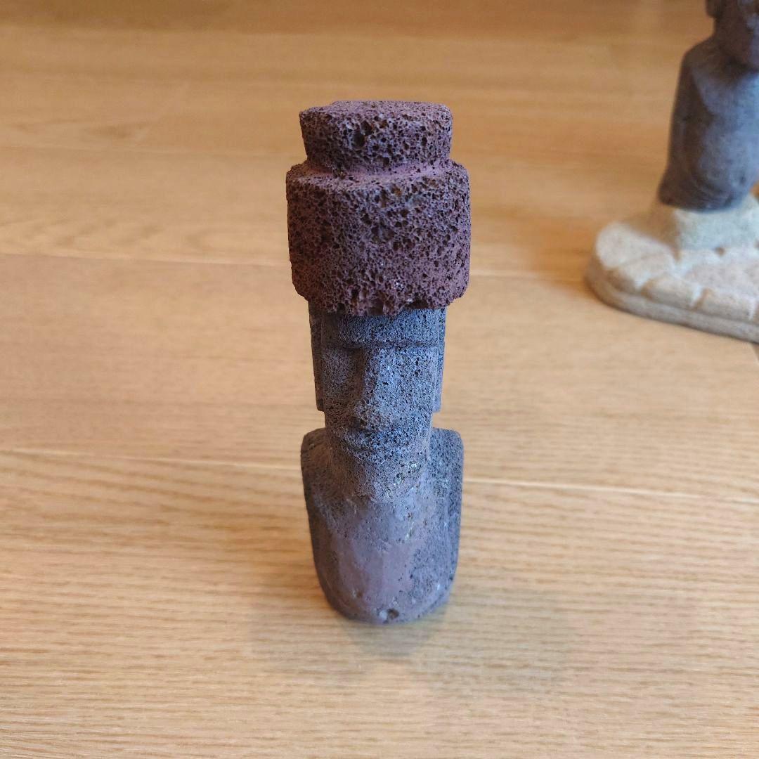 イースター島のモアイ像 置物7体＆台座