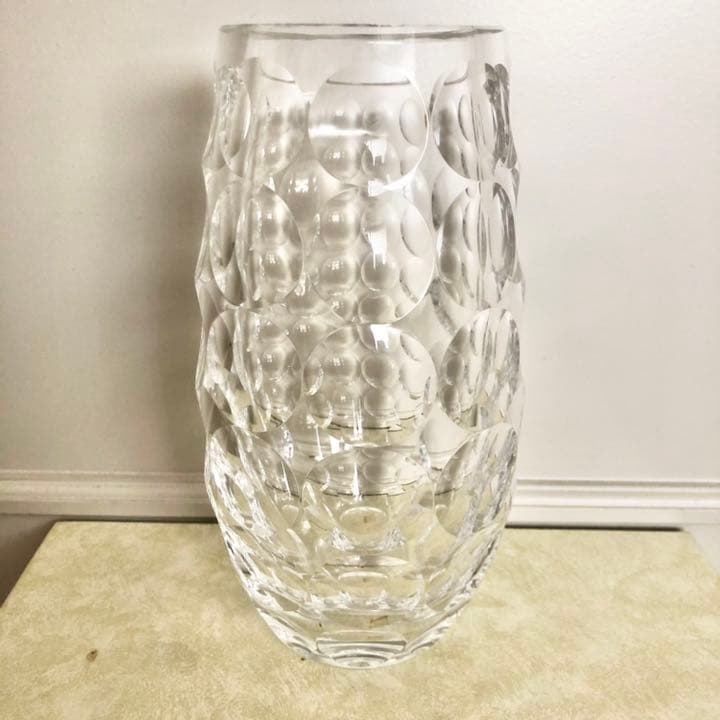 60 HOYA クリスタル 保谷硝子 ガラス 花瓶 ホヤ 置物 フラワーベース