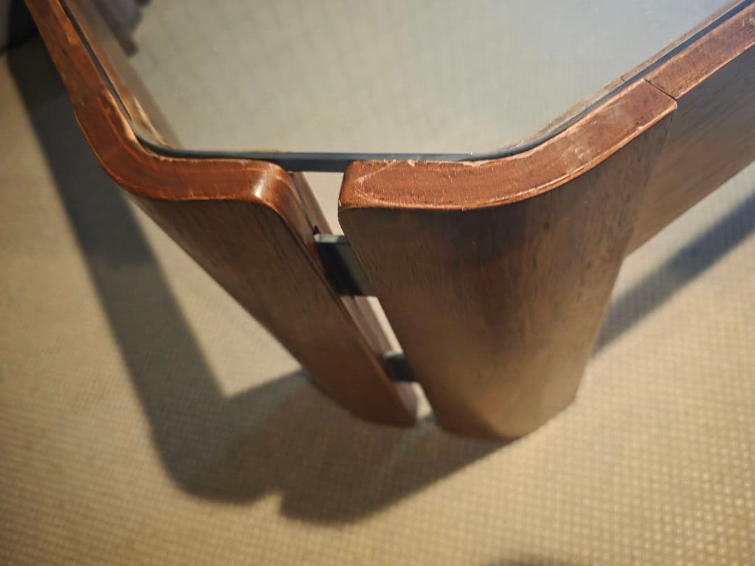 木製ガラスセンターテーブル