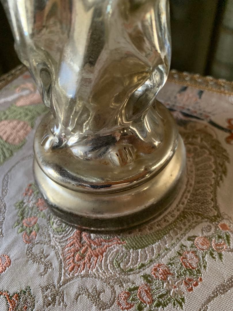 フランス製アンティーク　激レア・メーキュリーガラス聖心キリスト立像！