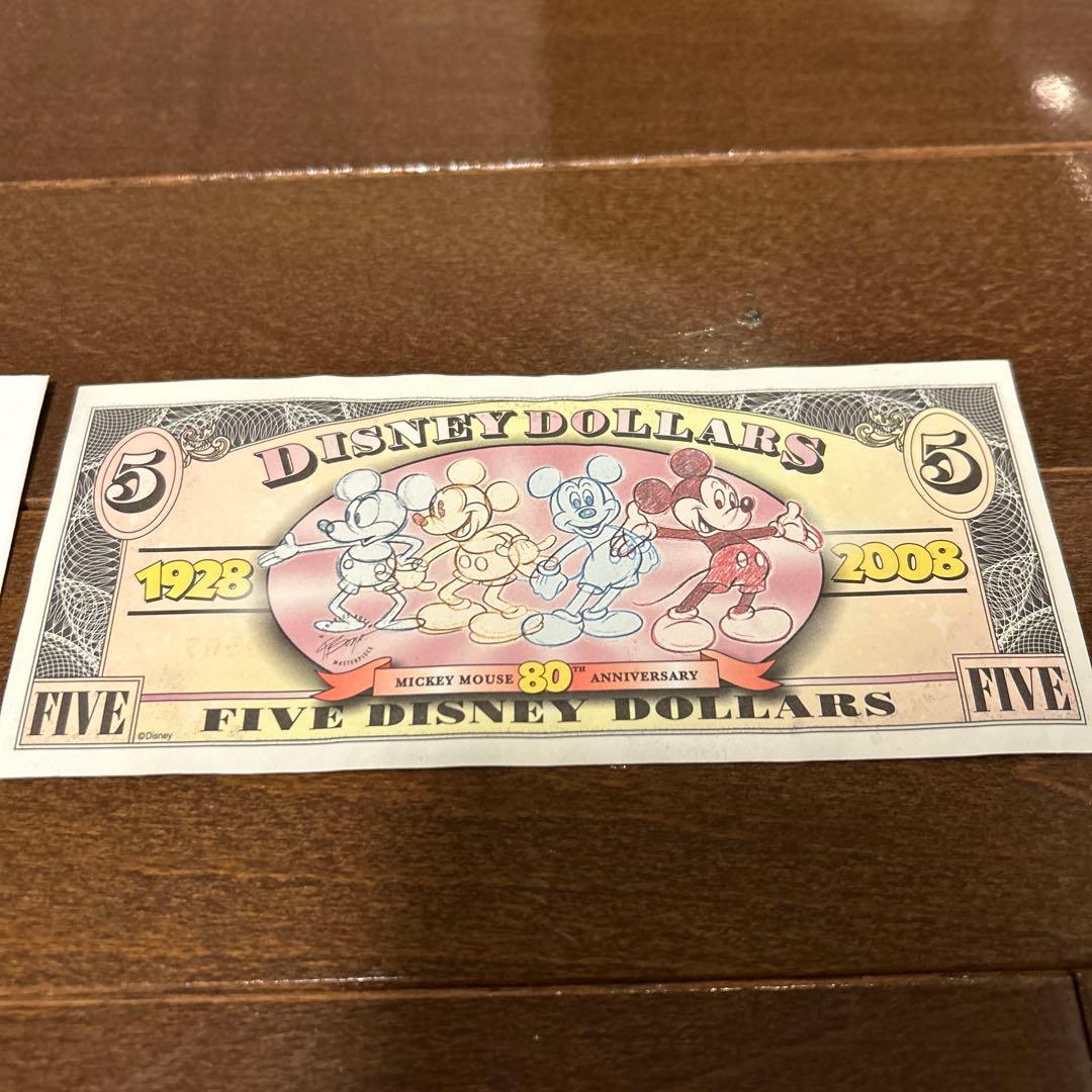 希少】ディズニーダラー ミッキー80周年 DisneyDollars 5ドル - メルカリ