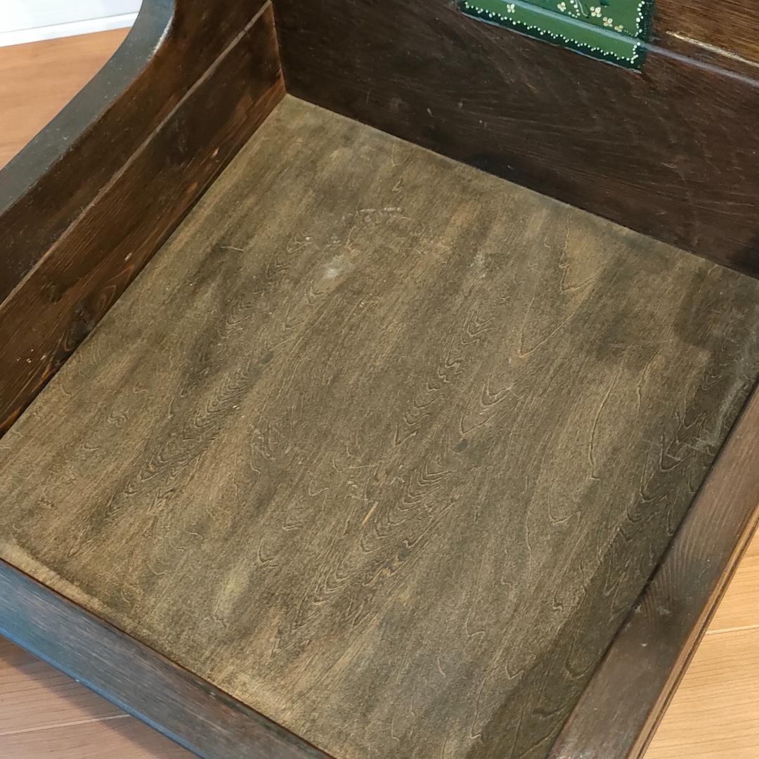 アンティーク　ロッキング　花台　ドールベッド　木製