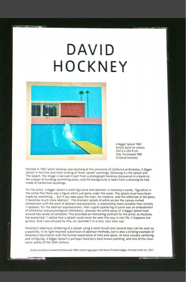 デヴィッド・ホックニー プリント作品「A Bigger Splash」